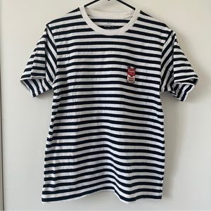 Campbells Tomato Soup Patch Embroidered Striped Graphic T-Shirt